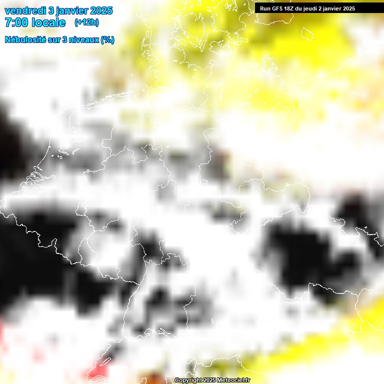 Modele GFS - Carte prvisions 