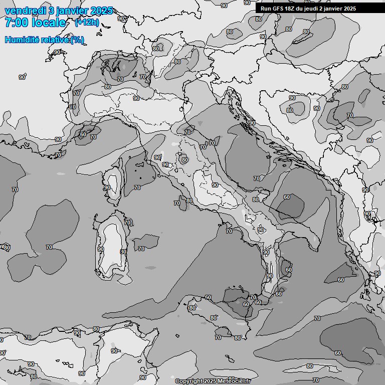 Modele GFS - Carte prvisions 