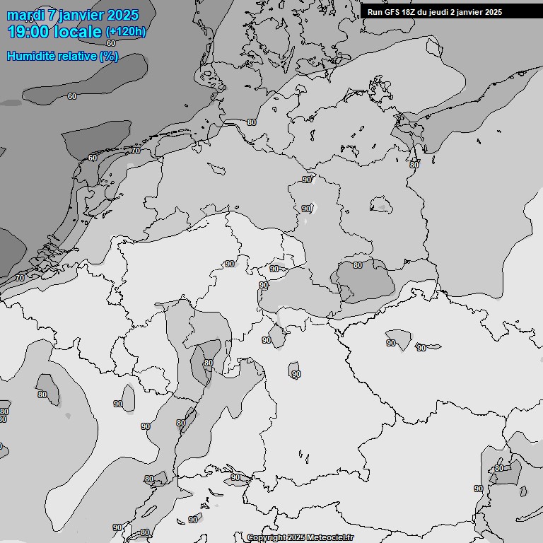 Modele GFS - Carte prvisions 