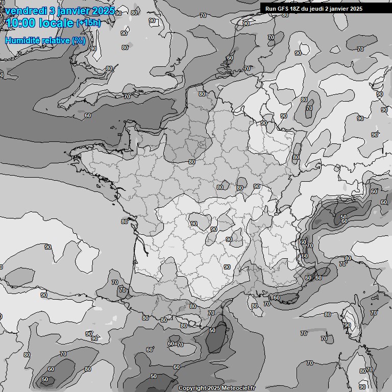 Modele GFS - Carte prvisions 