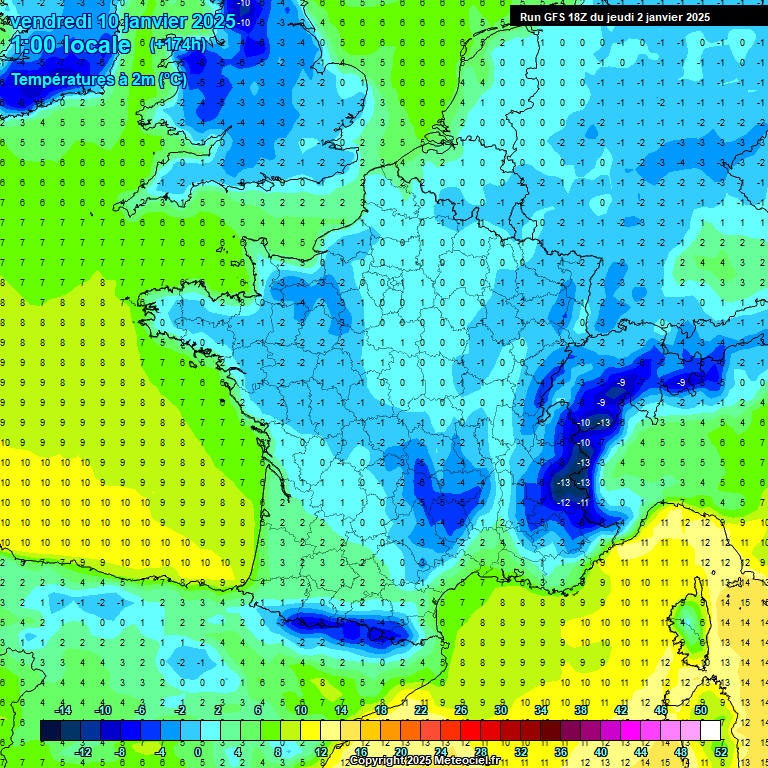 Modele GFS - Carte prvisions 