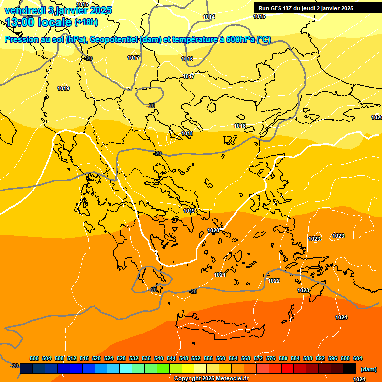 Modele GFS - Carte prvisions 