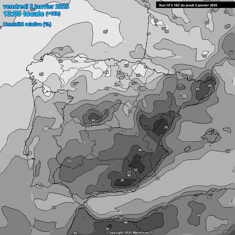 Modele GFS - Carte prvisions 