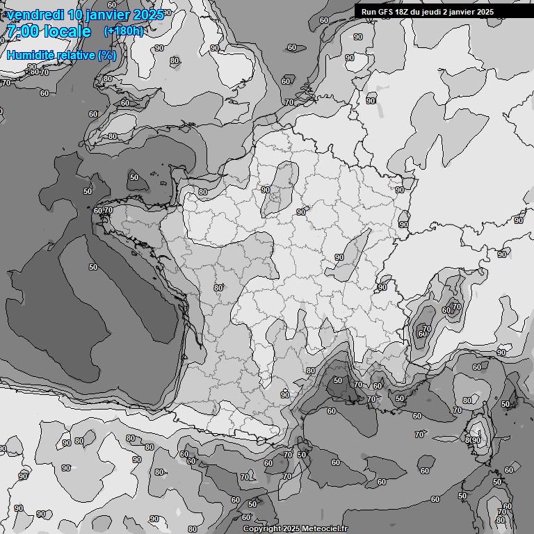 Modele GFS - Carte prvisions 