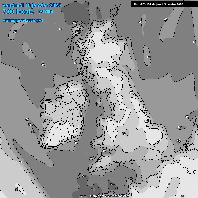 Modele GFS - Carte prvisions 