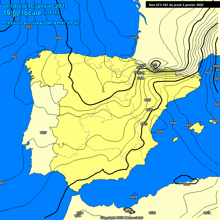 Modele GFS - Carte prvisions 