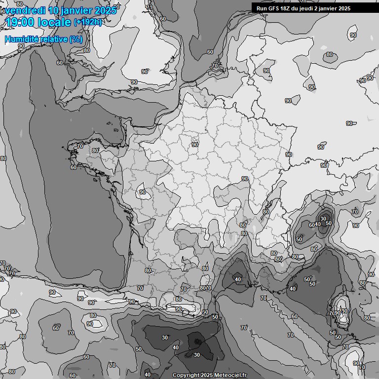 Modele GFS - Carte prvisions 