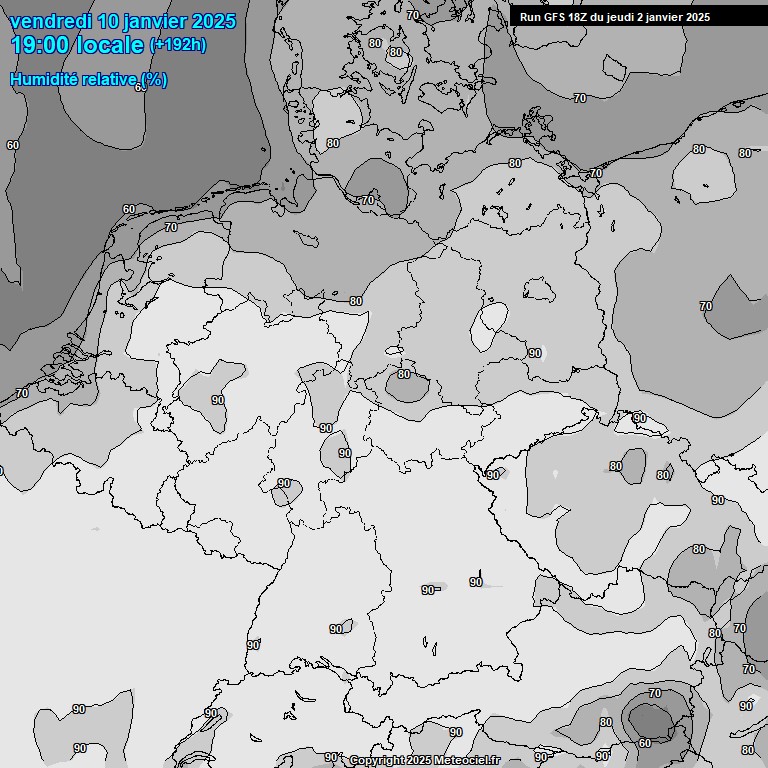 Modele GFS - Carte prvisions 