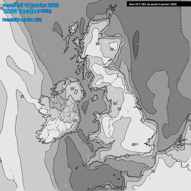 Modele GFS - Carte prvisions 