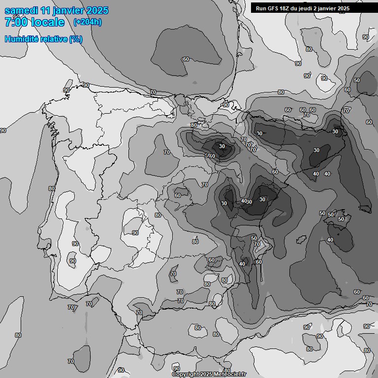 Modele GFS - Carte prvisions 