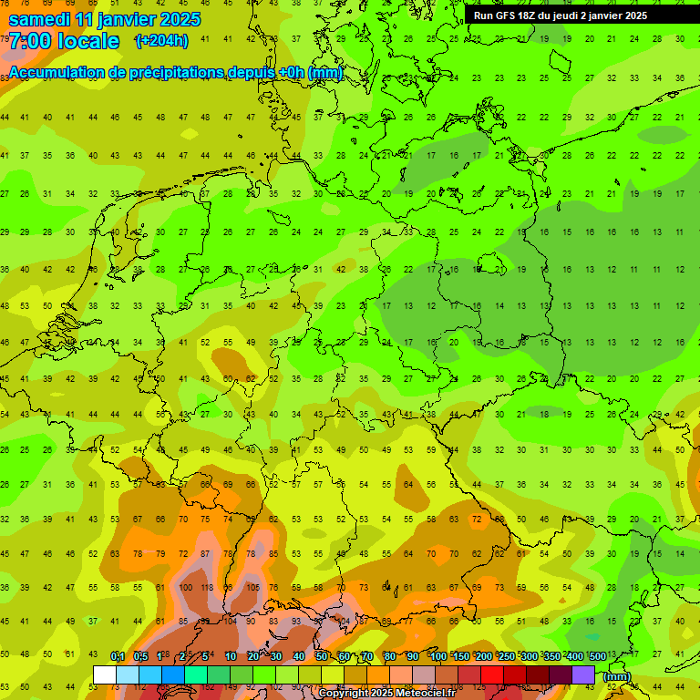 Modele GFS - Carte prvisions 