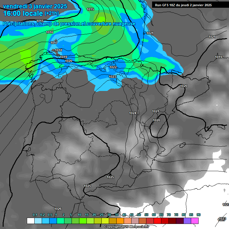 Modele GFS - Carte prvisions 