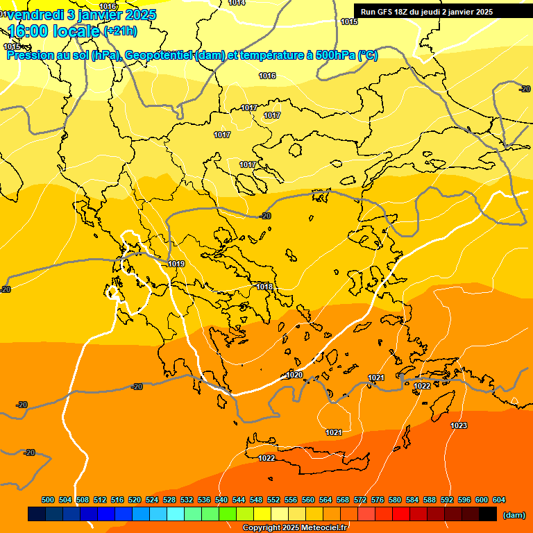 Modele GFS - Carte prvisions 