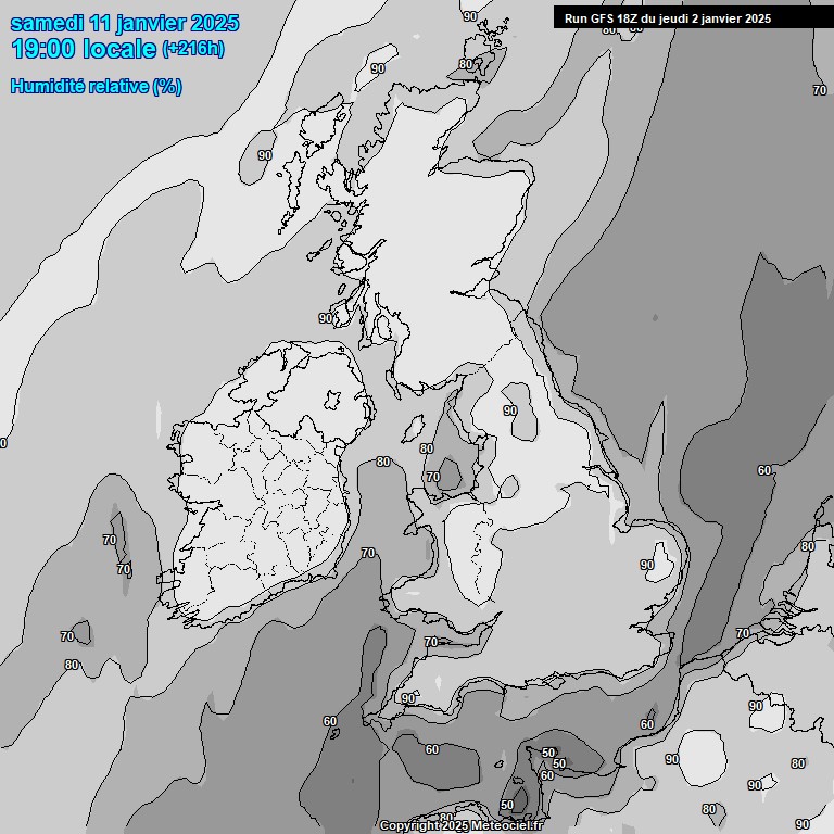 Modele GFS - Carte prvisions 