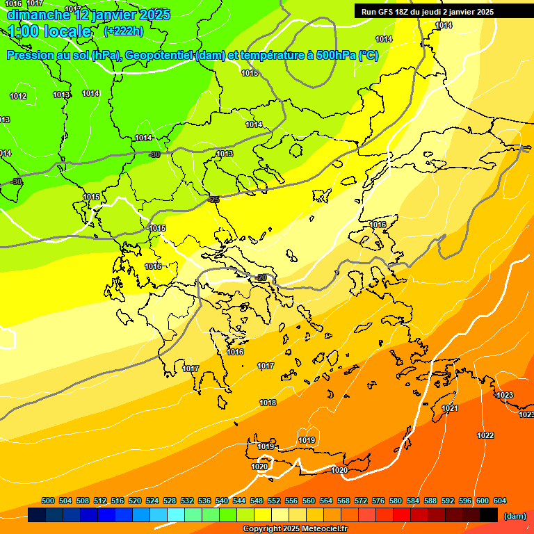 Modele GFS - Carte prvisions 