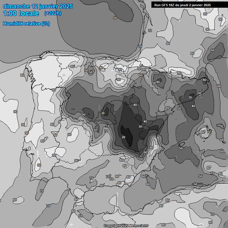 Modele GFS - Carte prvisions 