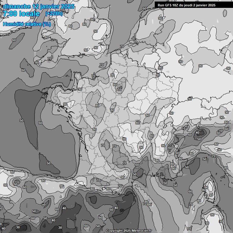 Modele GFS - Carte prvisions 