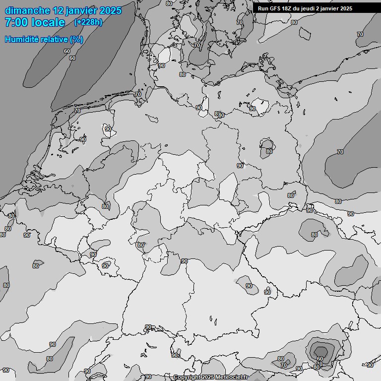 Modele GFS - Carte prvisions 