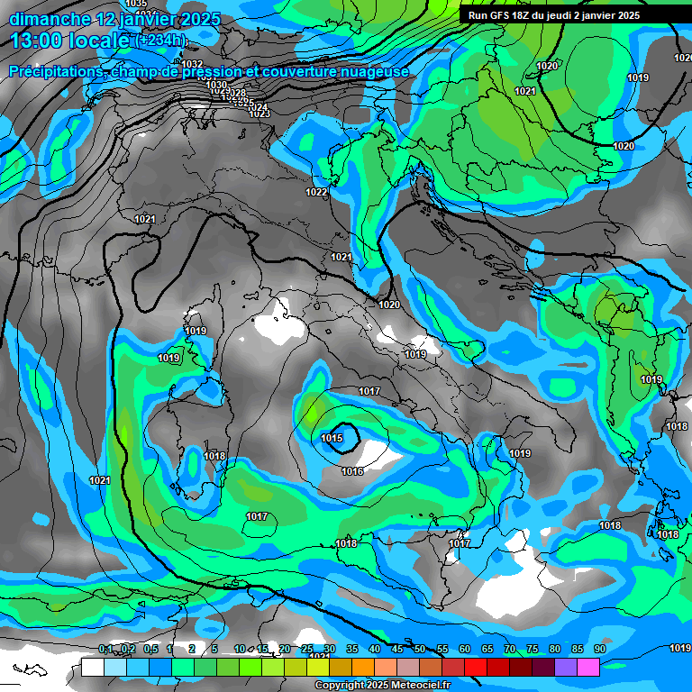 Modele GFS - Carte prvisions 