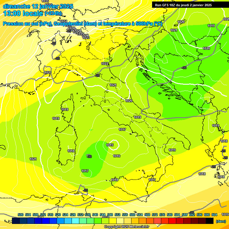 Modele GFS - Carte prvisions 