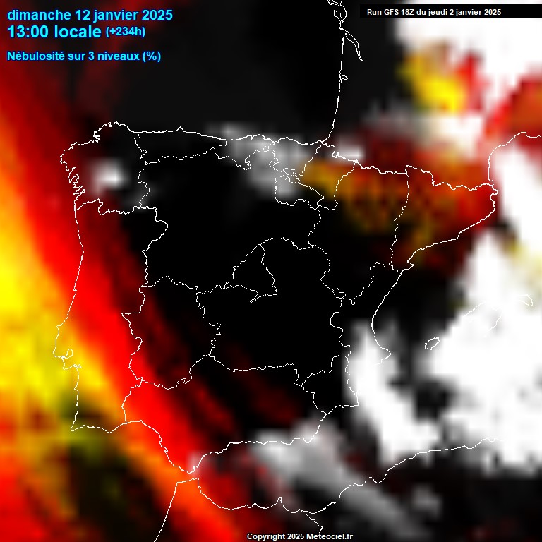 Modele GFS - Carte prvisions 