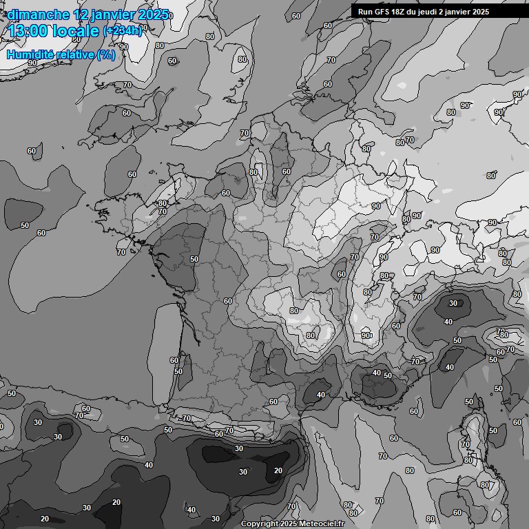 Modele GFS - Carte prvisions 