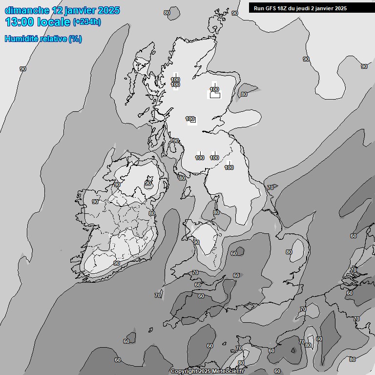 Modele GFS - Carte prvisions 