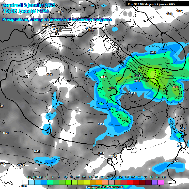 Modele GFS - Carte prvisions 