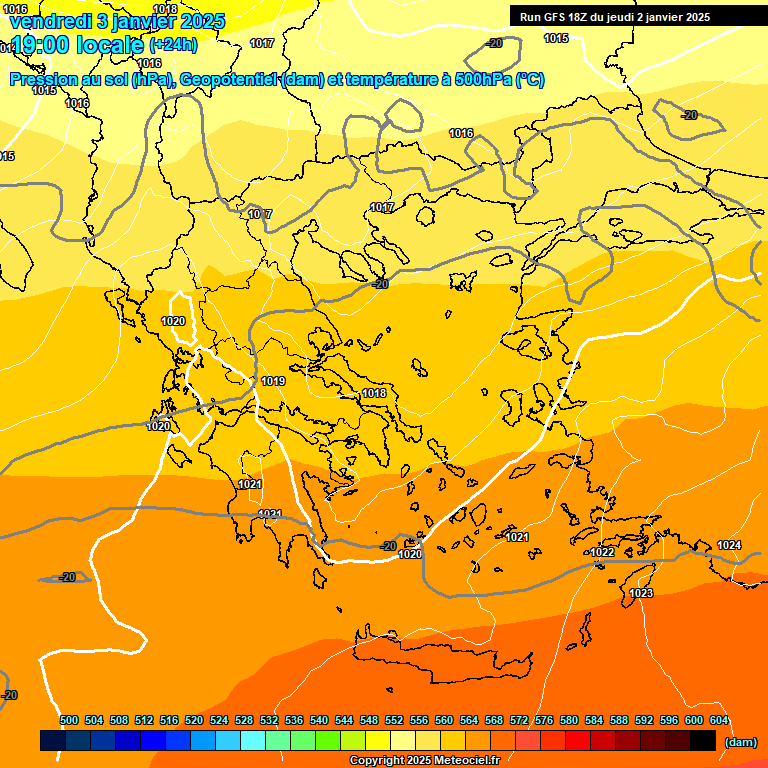 Modele GFS - Carte prvisions 