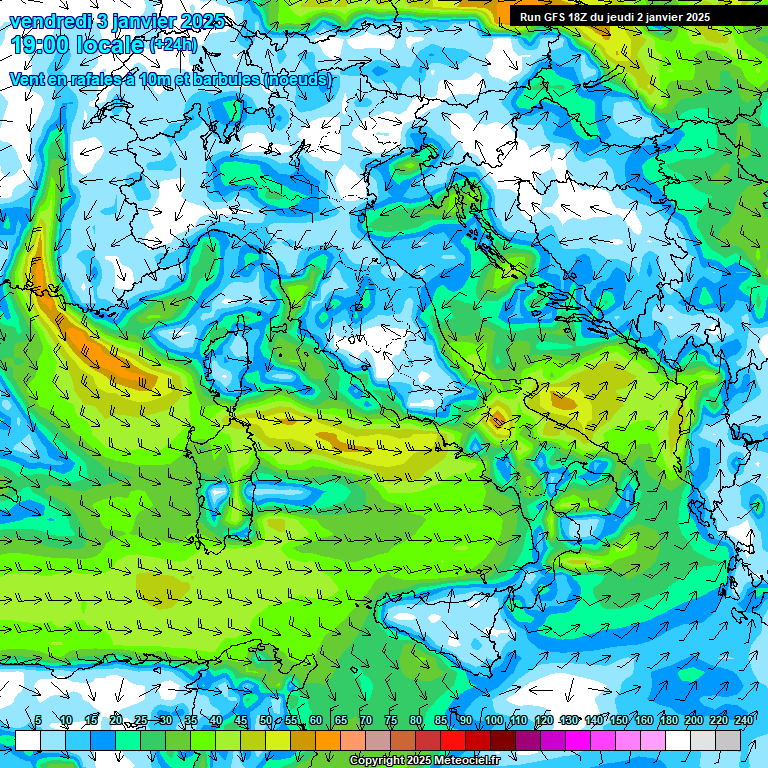 Modele GFS - Carte prvisions 