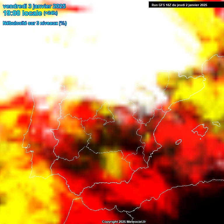 Modele GFS - Carte prvisions 