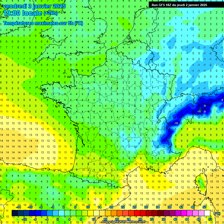 Modele GFS - Carte prvisions 