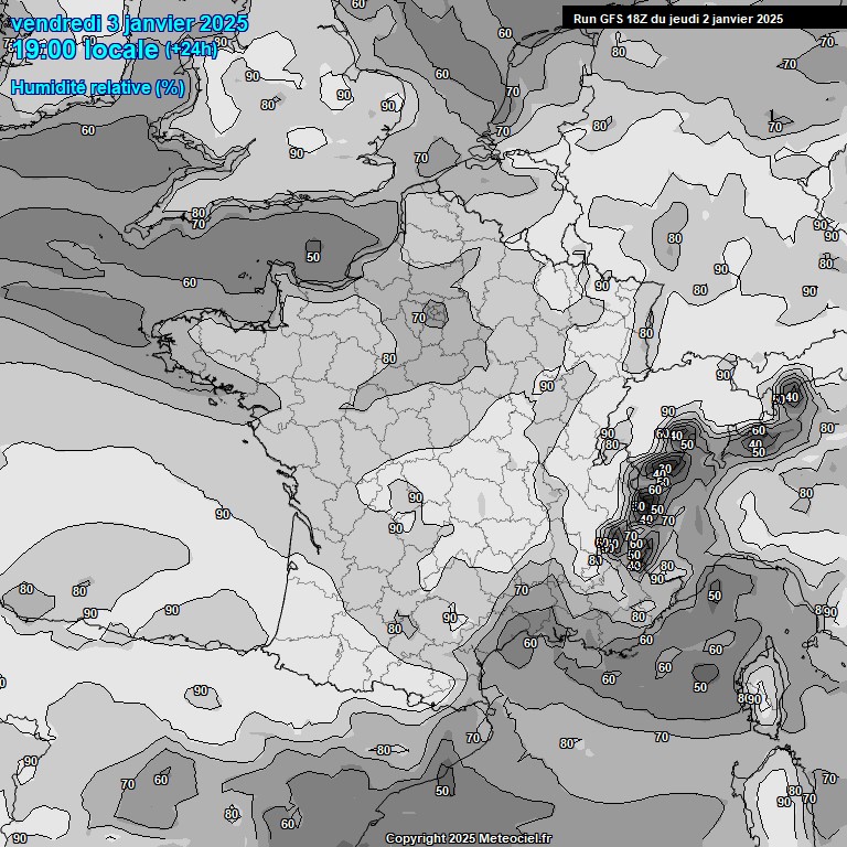 Modele GFS - Carte prvisions 