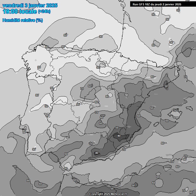 Modele GFS - Carte prvisions 