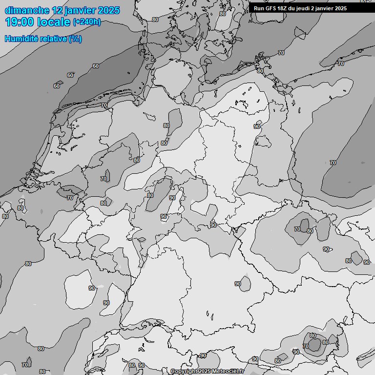 Modele GFS - Carte prvisions 