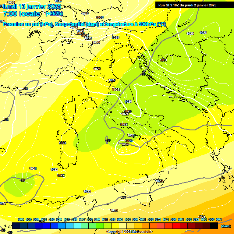 Modele GFS - Carte prvisions 