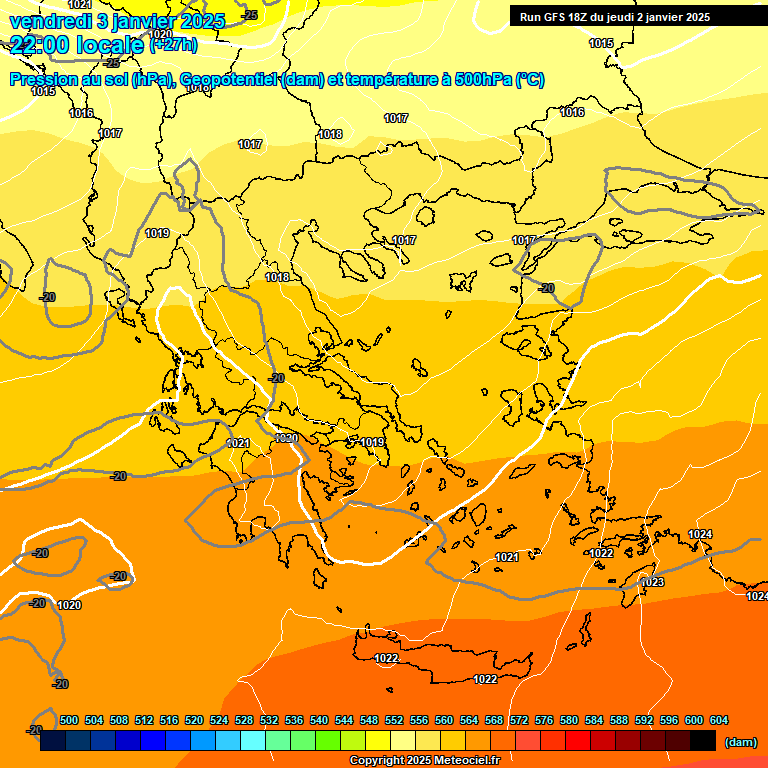 Modele GFS - Carte prvisions 