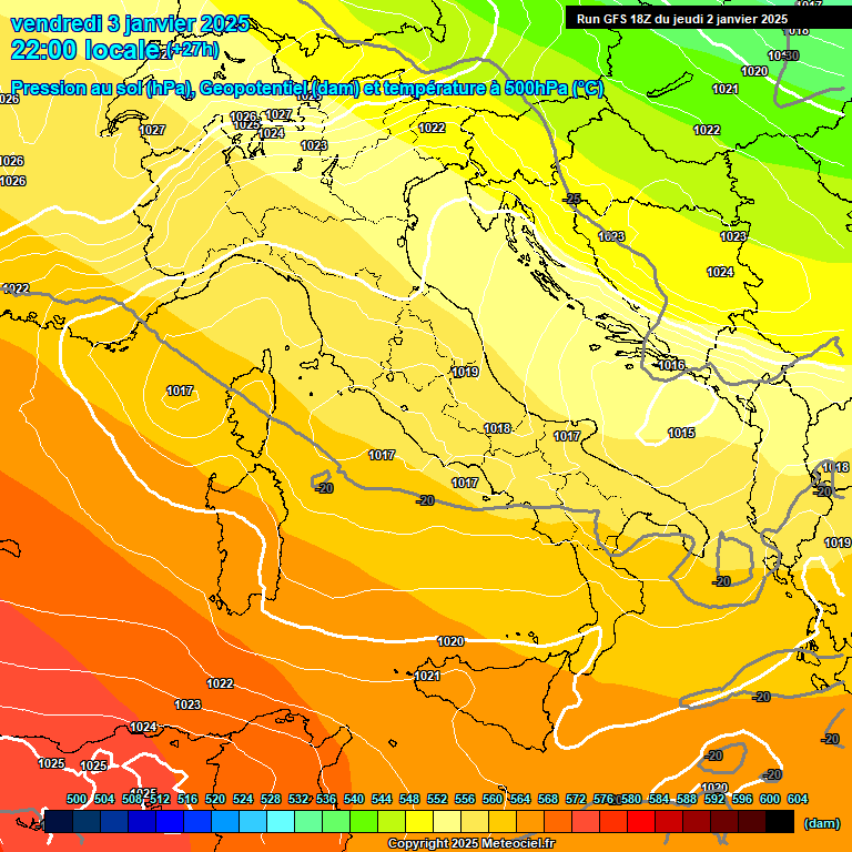 Modele GFS - Carte prvisions 