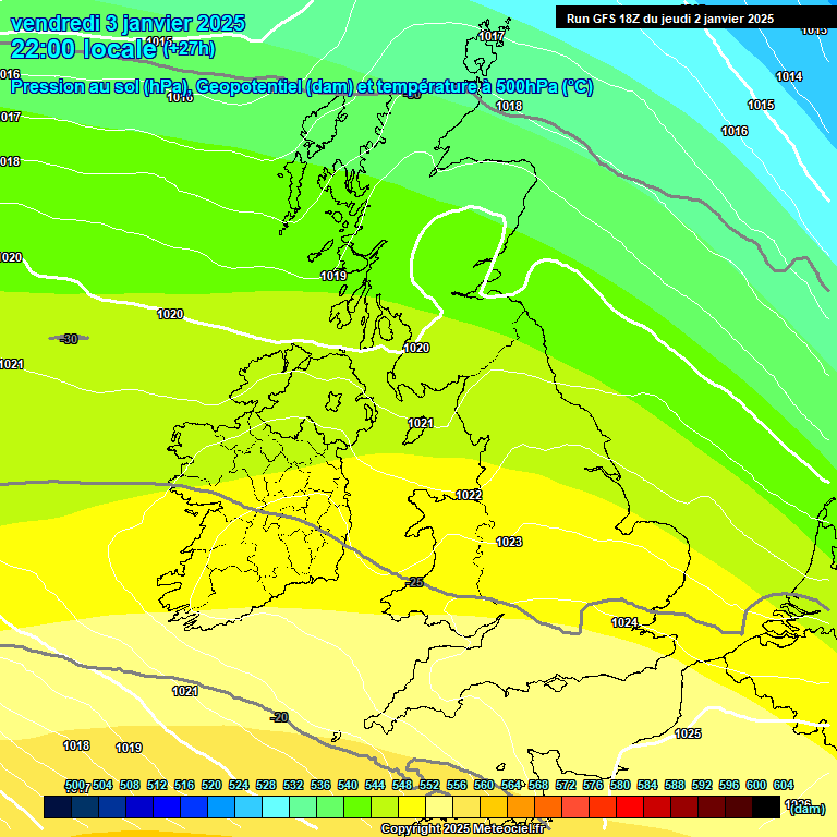 Modele GFS - Carte prvisions 