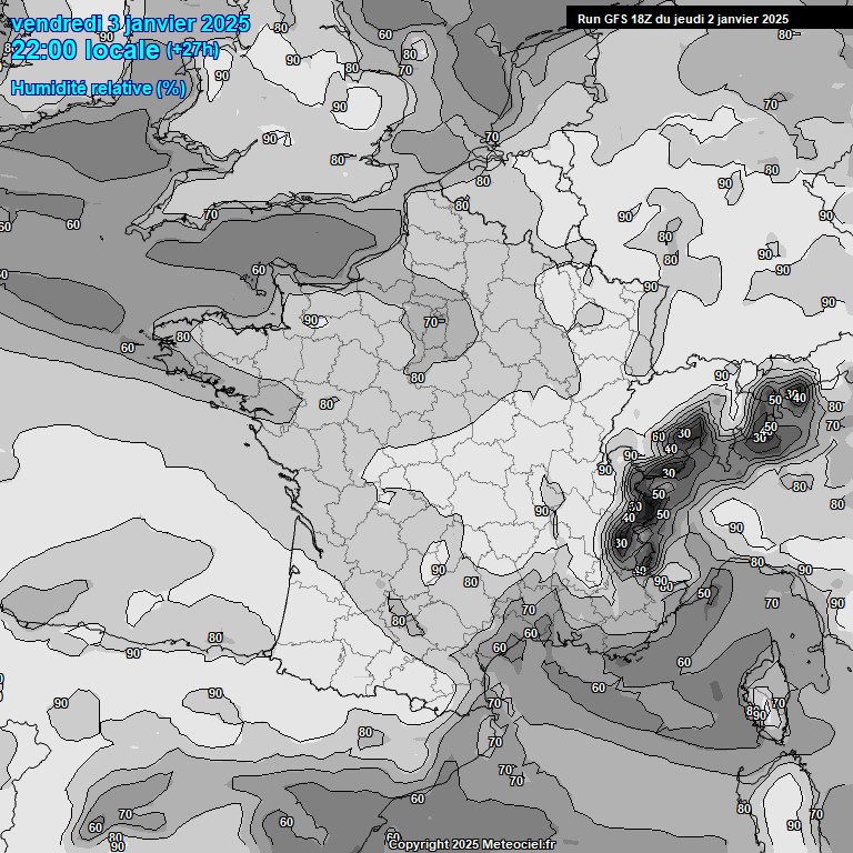 Modele GFS - Carte prvisions 