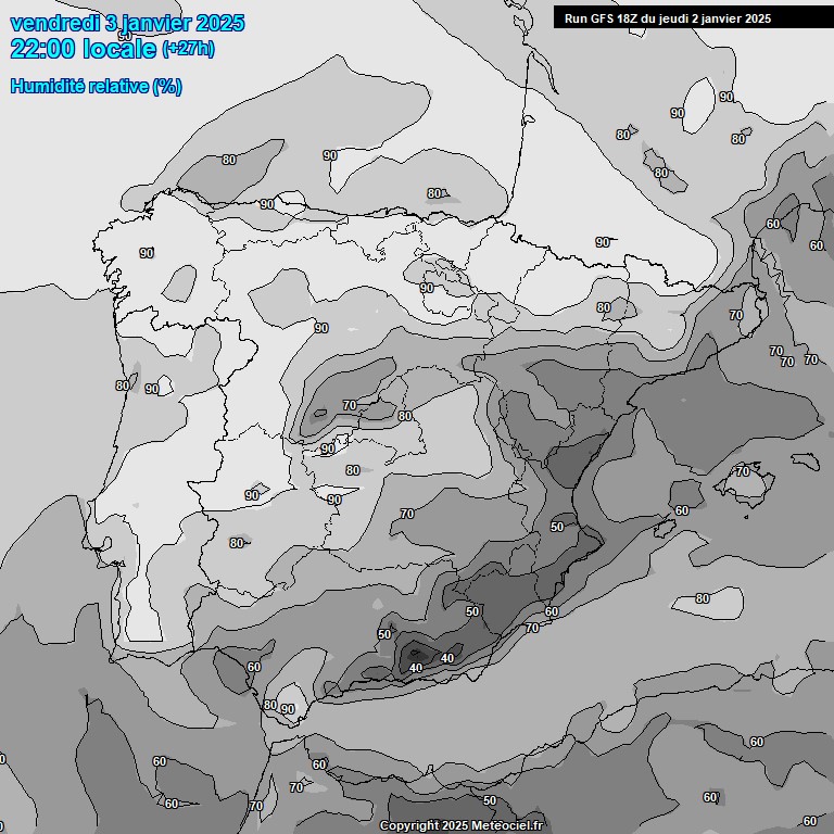 Modele GFS - Carte prvisions 