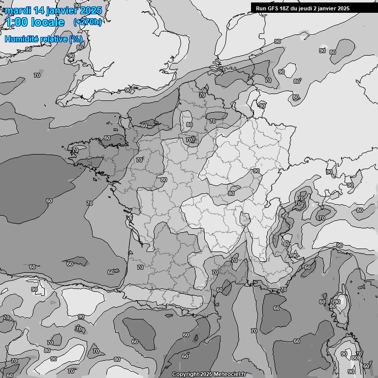 Modele GFS - Carte prvisions 