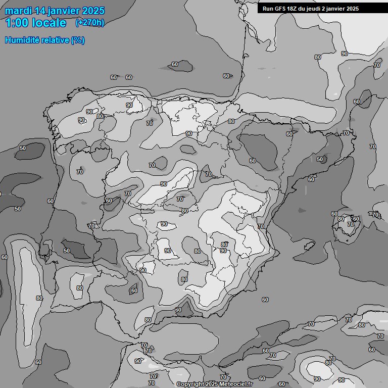 Modele GFS - Carte prvisions 