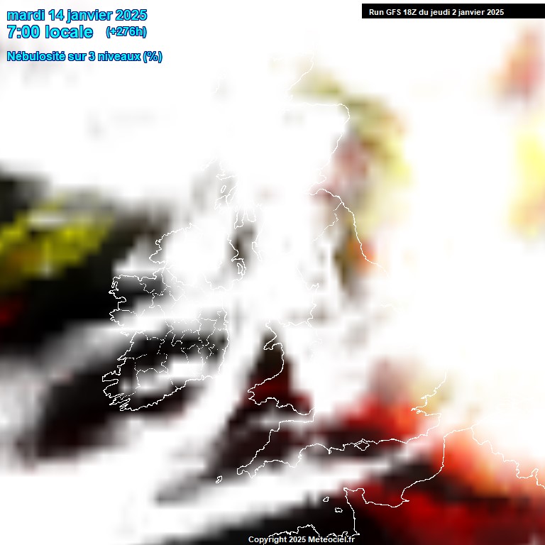 Modele GFS - Carte prvisions 