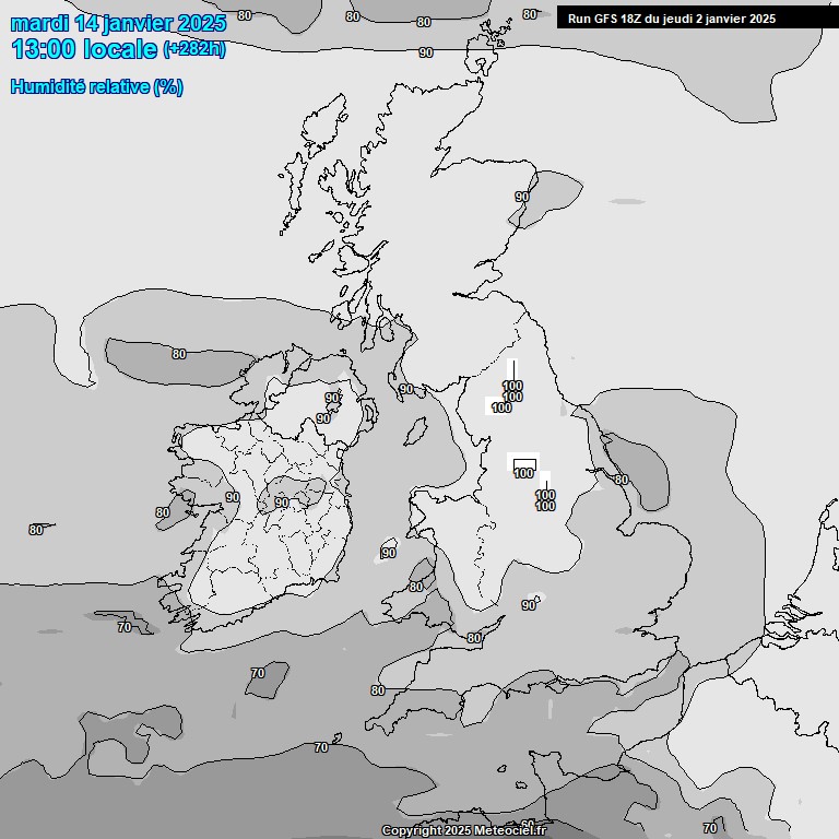 Modele GFS - Carte prvisions 