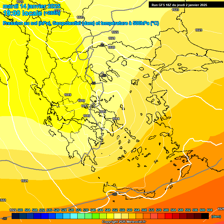 Modele GFS - Carte prvisions 