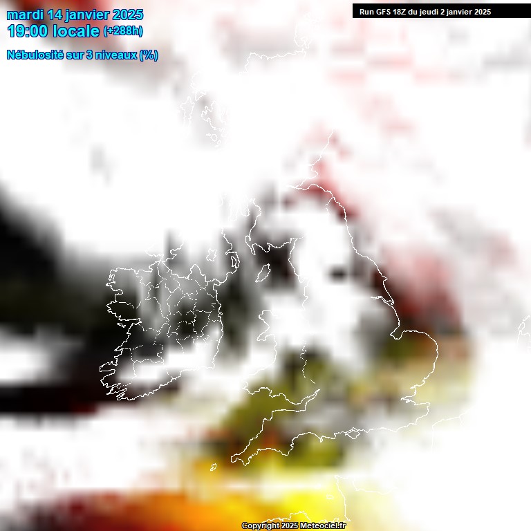 Modele GFS - Carte prvisions 