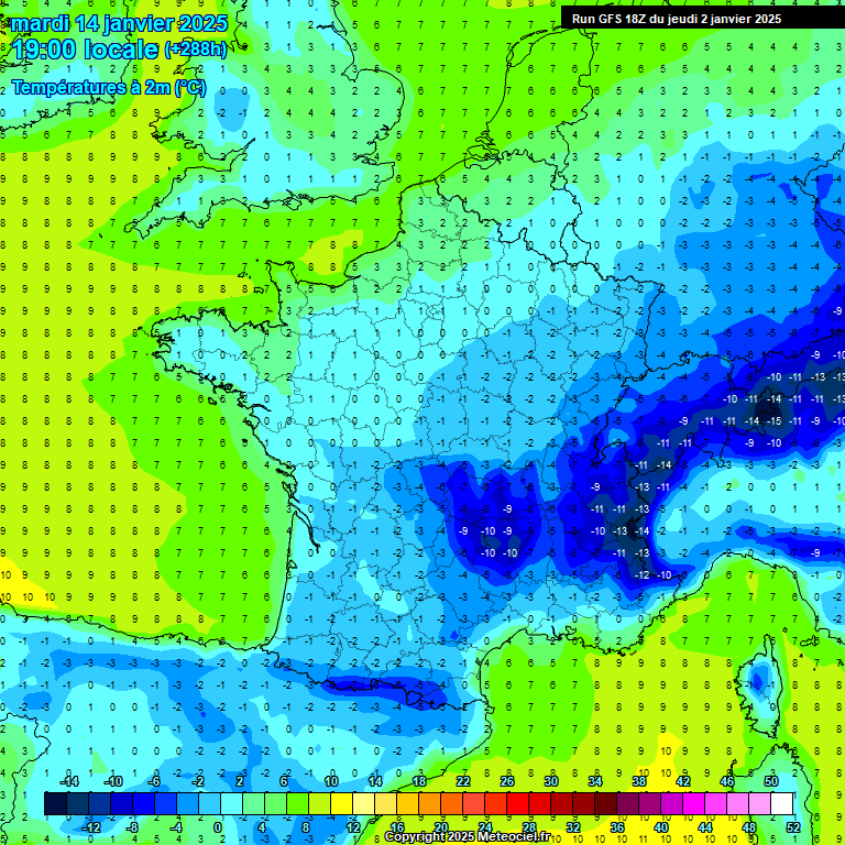 Modele GFS - Carte prvisions 