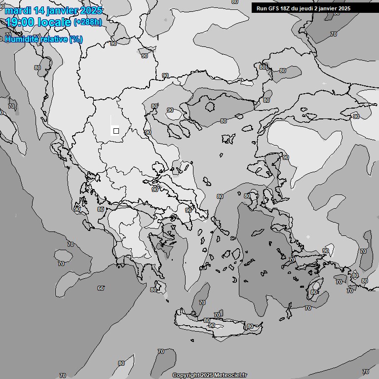 Modele GFS - Carte prvisions 