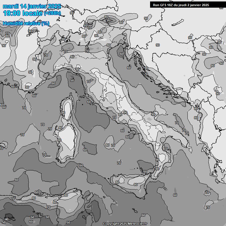 Modele GFS - Carte prvisions 